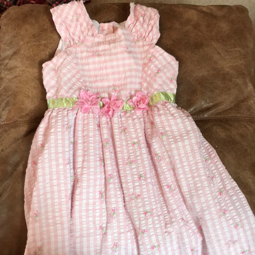 Jona Michelle pink & white embroidered dress